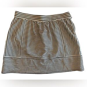 Madewell Black & White Striped Mini Skirt, Size 10